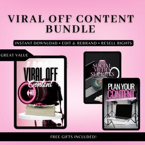 Viral Off Content Bundle (6-in-1 digitaler Download) | Planen Sie Ihre Inhalte + Social Media-Geheimnisse + Master-Wiederverkaufsrechte