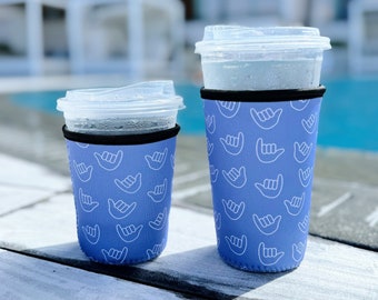 Blue Shaka Drink Sleeve Cup Holder Neoprene Insulated