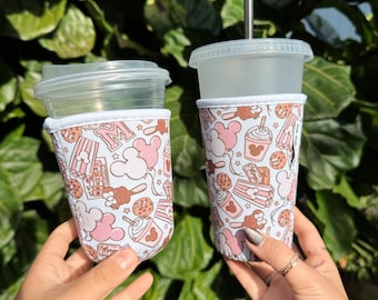 Disney Park Snacks Cup Sleeve Holder Neoprene Insulated