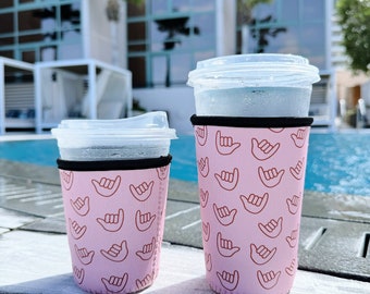 Pink Shaka Drink Sleeve Cup Holder Neoprene Insulated