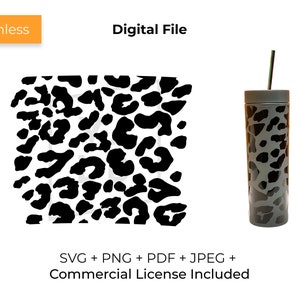 Seamless Cheetah Print Strata Full Wrap SVG for Skinny Tumblers | Digital File for Cricut and Silhouette Cameo | CUT File|  Leopard Cup Wrap