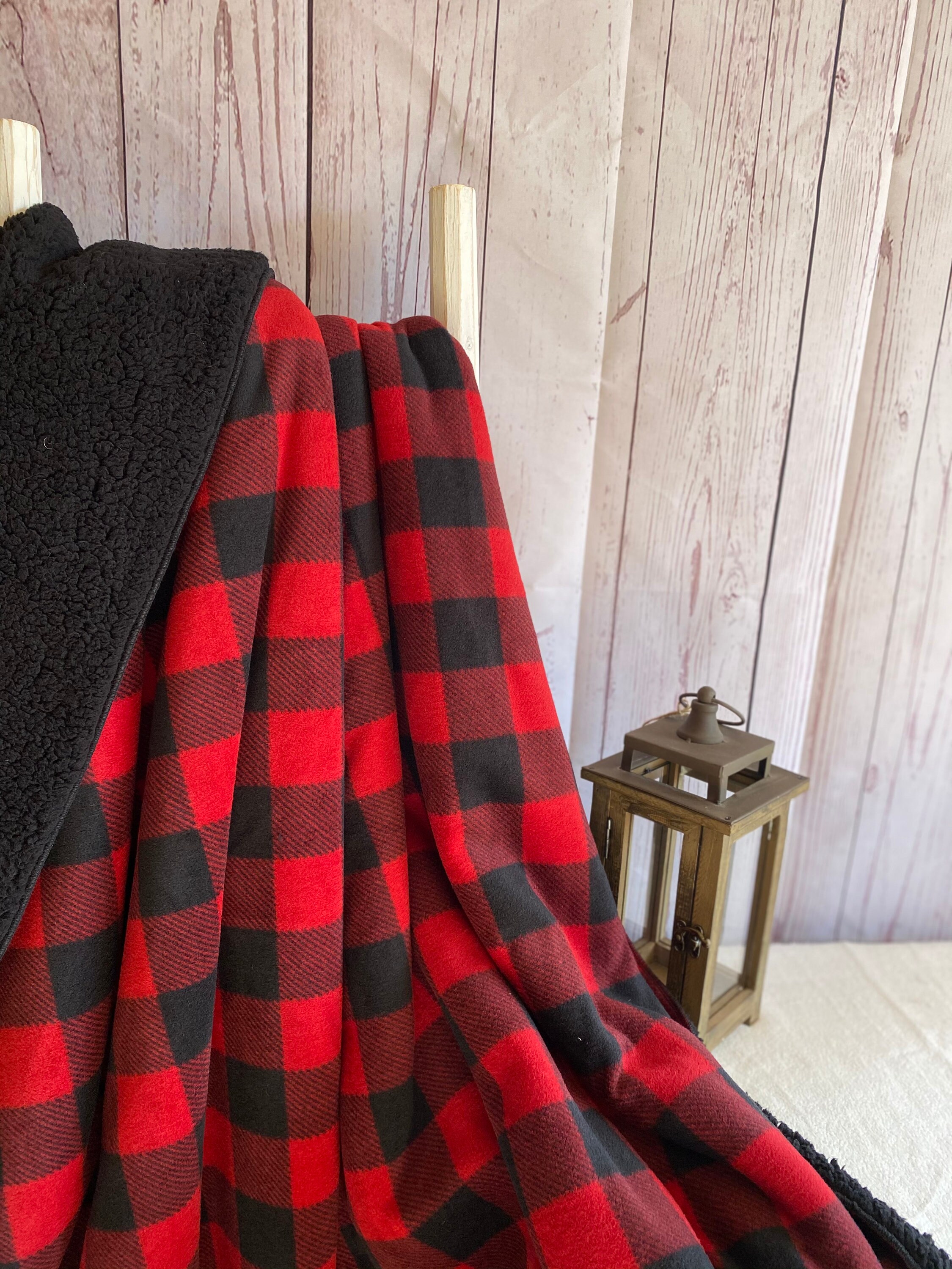 Red and Black Buffalo Check Throw/blanket Etsy