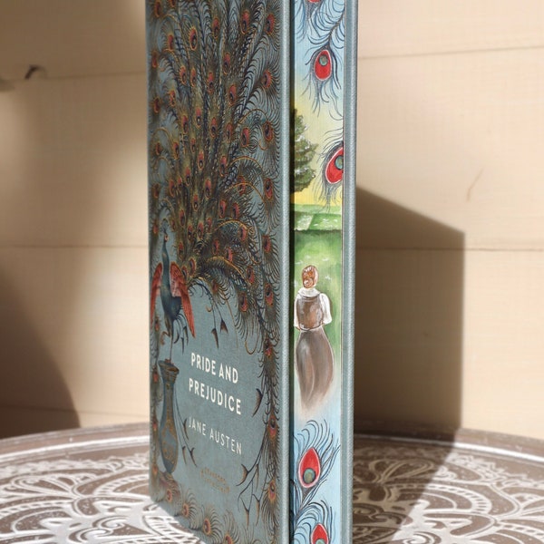 Pride And Prejudice Hand Painted Book, Jane Austen Fore-Edge Painting, Handmade Gift For Book Lovers, Painted Edge Book, Mr Darcy