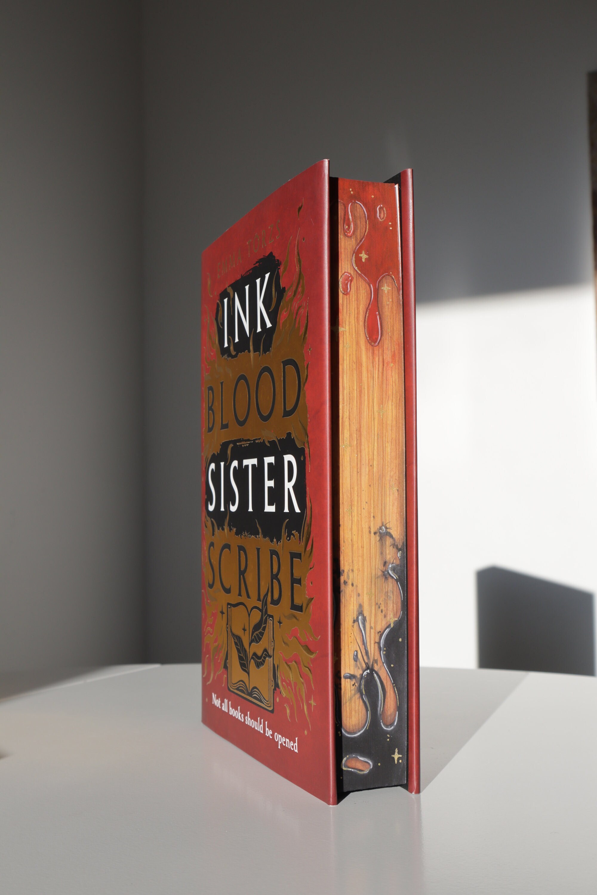 Ink Blood Sister Scribe Hand Painted Book Art, Emma Torzs, Foreedge Painting, Gift for Book
