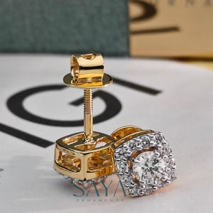 Lab Grown Diamond Stud Earrings, 1.00-5.00 Carat Diamond Studs, White/Yellow 14K Solid Gold, IGI Certified Studs, Anniversary Gifts For Her