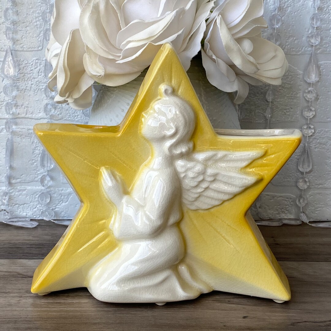 Royal Copley Star Angel Candle Holder Planter Etsy