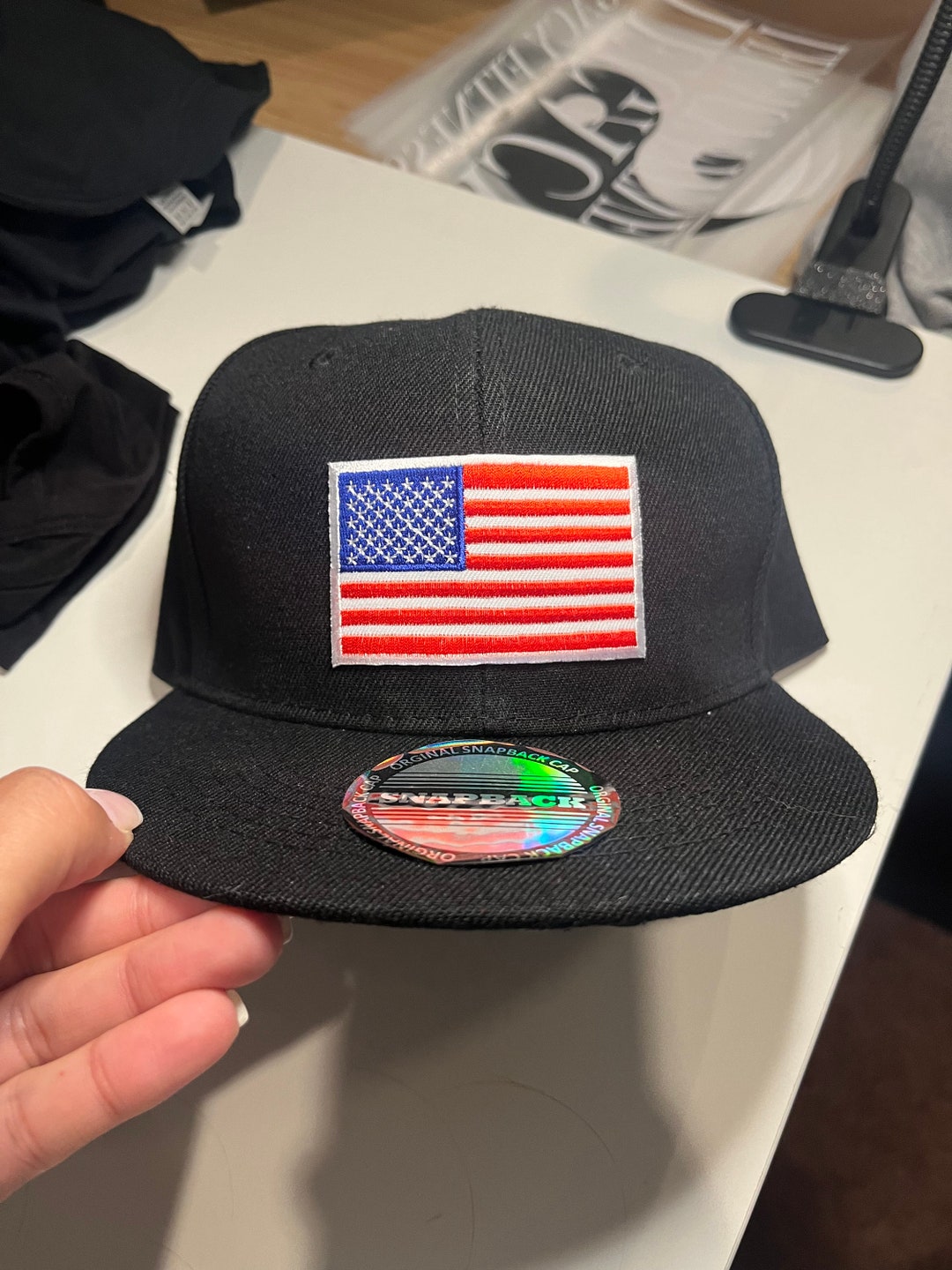 American Flag Snapback Hat - Etsy