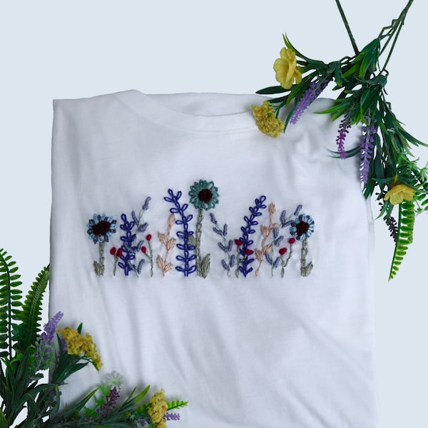 Wildflower Hand Embroidered T-Shirt