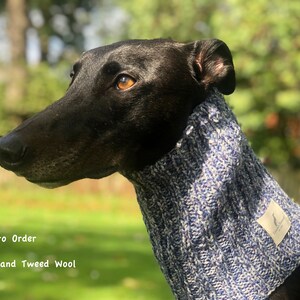 Wool Dog Snood. Greyhound Galgo Whippet Lurcher Sighthound. Winter Neck Warmer. Britsh Wool. Winter Dog Scarf. Dog accessories.