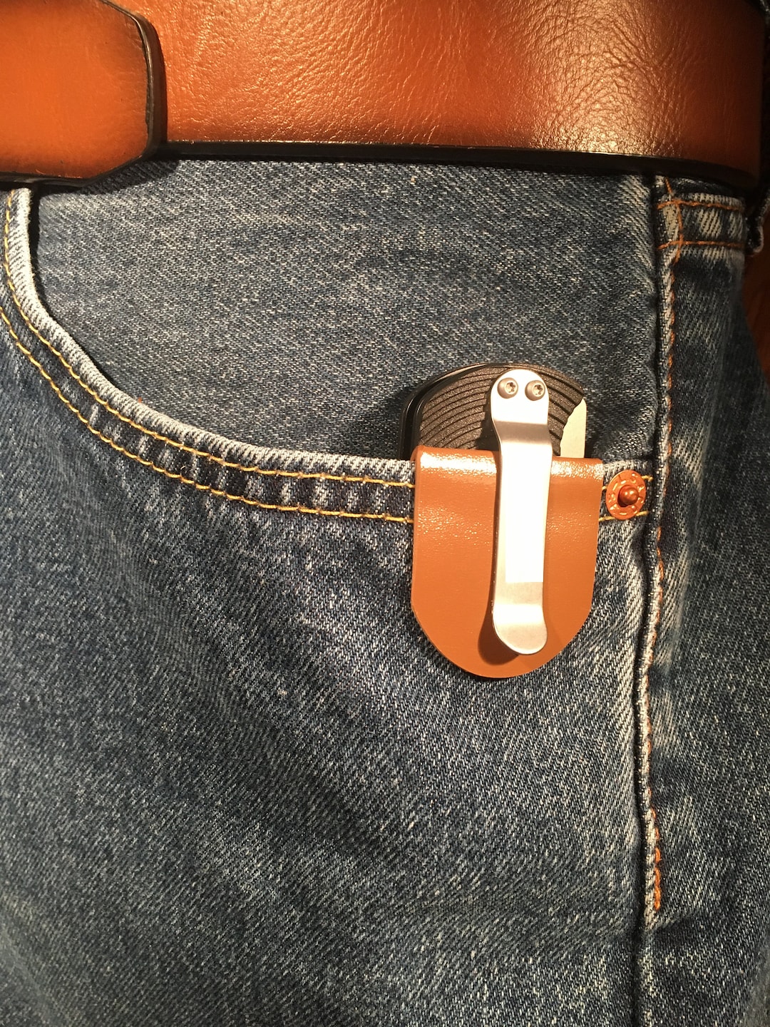 Brown Pocket Slide Etsy