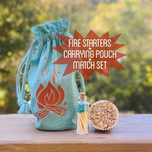 Fire starter set, camping accessory, cook out grilling accessory, campfire camping gifts, Bush craft gear, eco friendly, wilderness survival