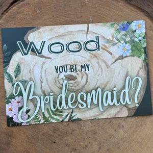 Tarjeta de propuesta de dama de honor, regalo de dama de honor, dama de honor, fiesta nupcial, boda con temática de naturaleza, despedida de soltera en campamento, novia de la naturaleza, caja de regalo