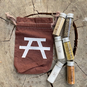 Camping spice kit, labeled spice, bushcraft, camping gift, pocket spice, hiking, camping gear, backpacking, stocking stuffer for camper,