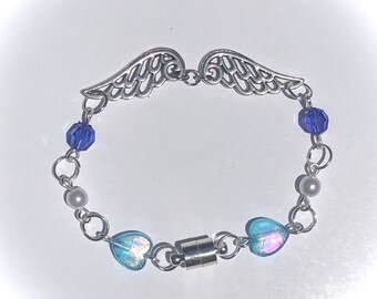 Blue Angel Wings Bracelet