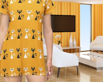 Minivestido Atomic Cat: estilo moderno y moderno de los años 60