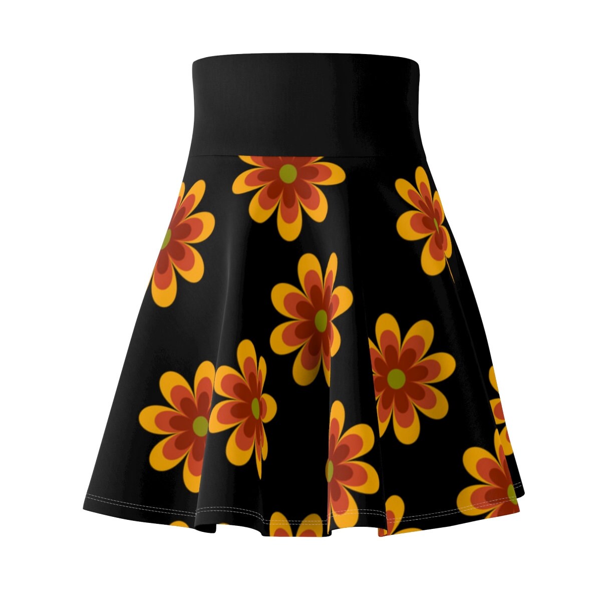 Hippie Flower Skater Skirt, Women's Skater Skirt