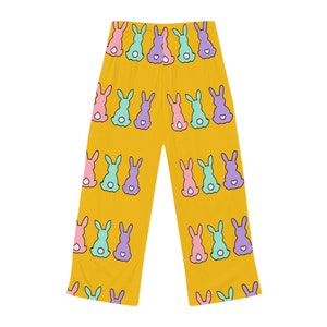 Pantalones de pijama de conejito de Pascua: ropa de estar por casa con estampado pastel imagen 3
