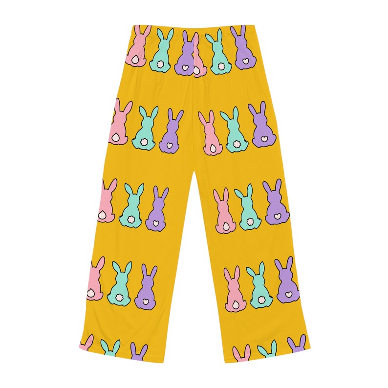 Pantalones de pijama de conejito de Pascua: ropa de estar por casa con estampado pastel imagen 3