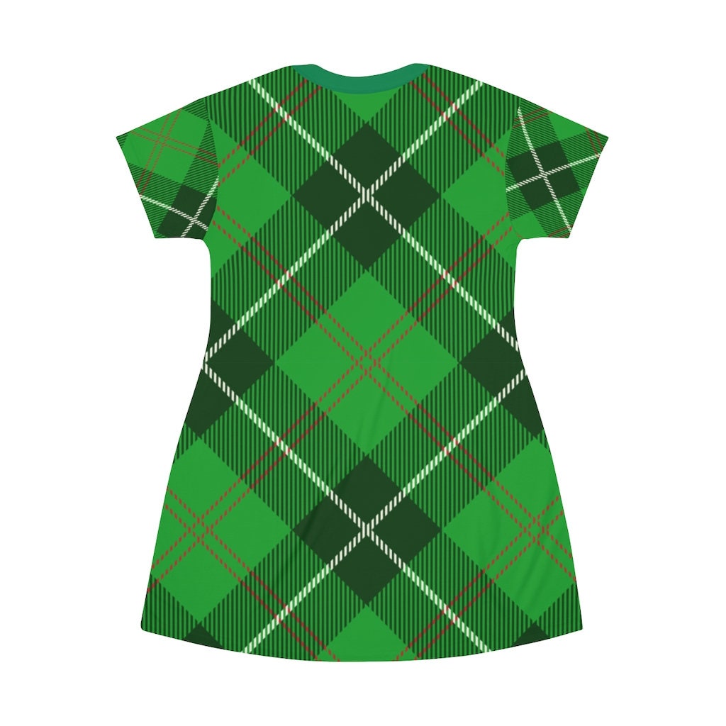 green emerald velvet dress New Traditions Green Plaid Mini Dress