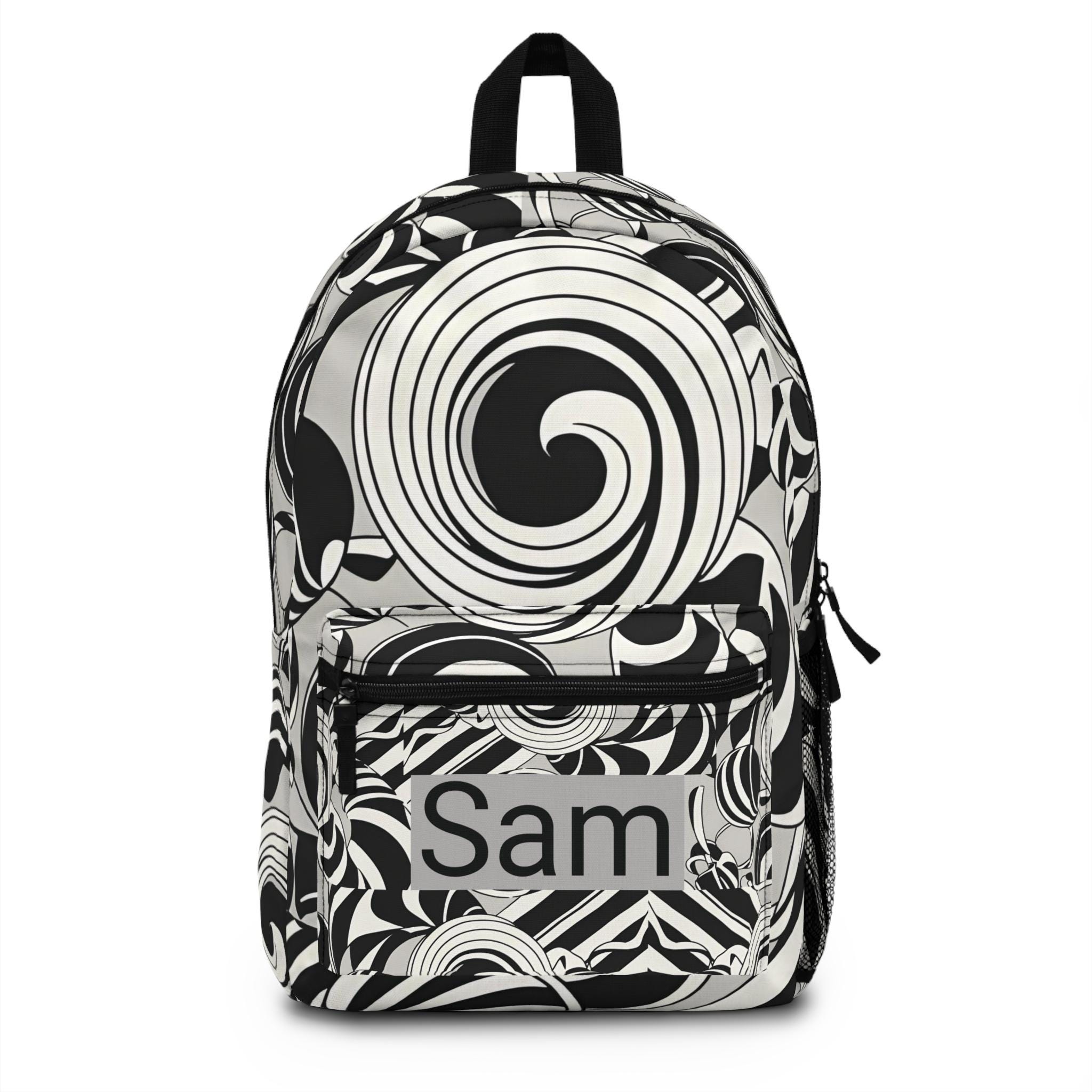 Personalized Retro Swirl Pattern Backpack: Stylish School Travel Bag - Etsy