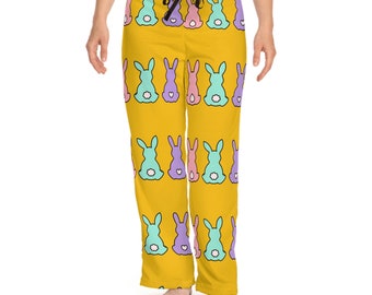 Easter Bunny Pajama Pants: Pastel Print Loungewear