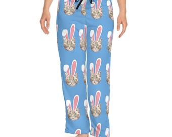 Easter Pajama Pants: Pastel Cat Print Loungewear