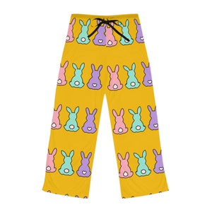 Pantalones de pijama de conejito de Pascua: ropa de estar por casa con estampado pastel imagen 2