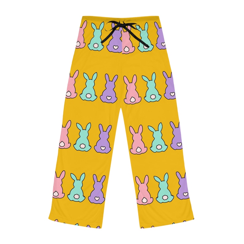 Pantalones de pijama de conejito de Pascua: ropa de estar por casa con estampado pastel imagen 2