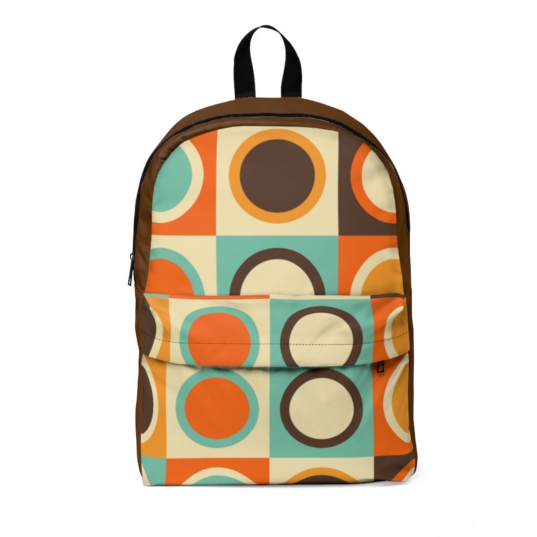 Patterned Packable Backpack Retro Patterned Backpack Geometric Hippie Print School Backpack ...