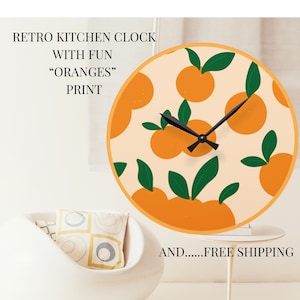 Retro Citrus Grove Acrylic Wall Clock Modern Home Decor Fun Kitchen Accent Gift for Fruit Lovers Spring Decoration Unique Wall Art Timepiece