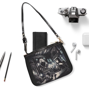 Goth Girl Shoulder Bag Gothic Theme Small Purse for Daily Use Alternative Style Crossbody Handbag Unique Goth Accessory goth girl gift idea