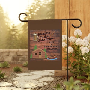 Lake House and garden Banner Lake themed lawn flag lake house gift idea housewarming gift for the lake outdoor lawn and yard home decor