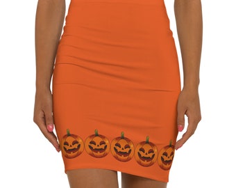 Pumpkin Border Mini Skirt - Halloween Party Costume