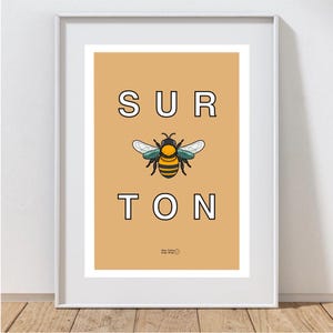 Surbiton Kunstdruck - Position Druck - Surbiton London - Surrey - Wandkunst - Home Decor