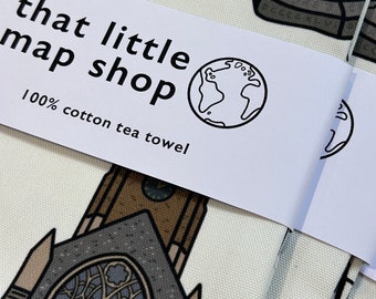 Tea towel - Kingston upon Thames tea towel - Tea towel of Kingston upon Thames - Out and About in Kingston - gift idea - kitchen items