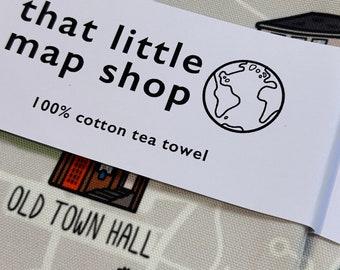 Tea towel - Reigate map tea towel - Tea towel of Reigate - gift idea - kitchen items