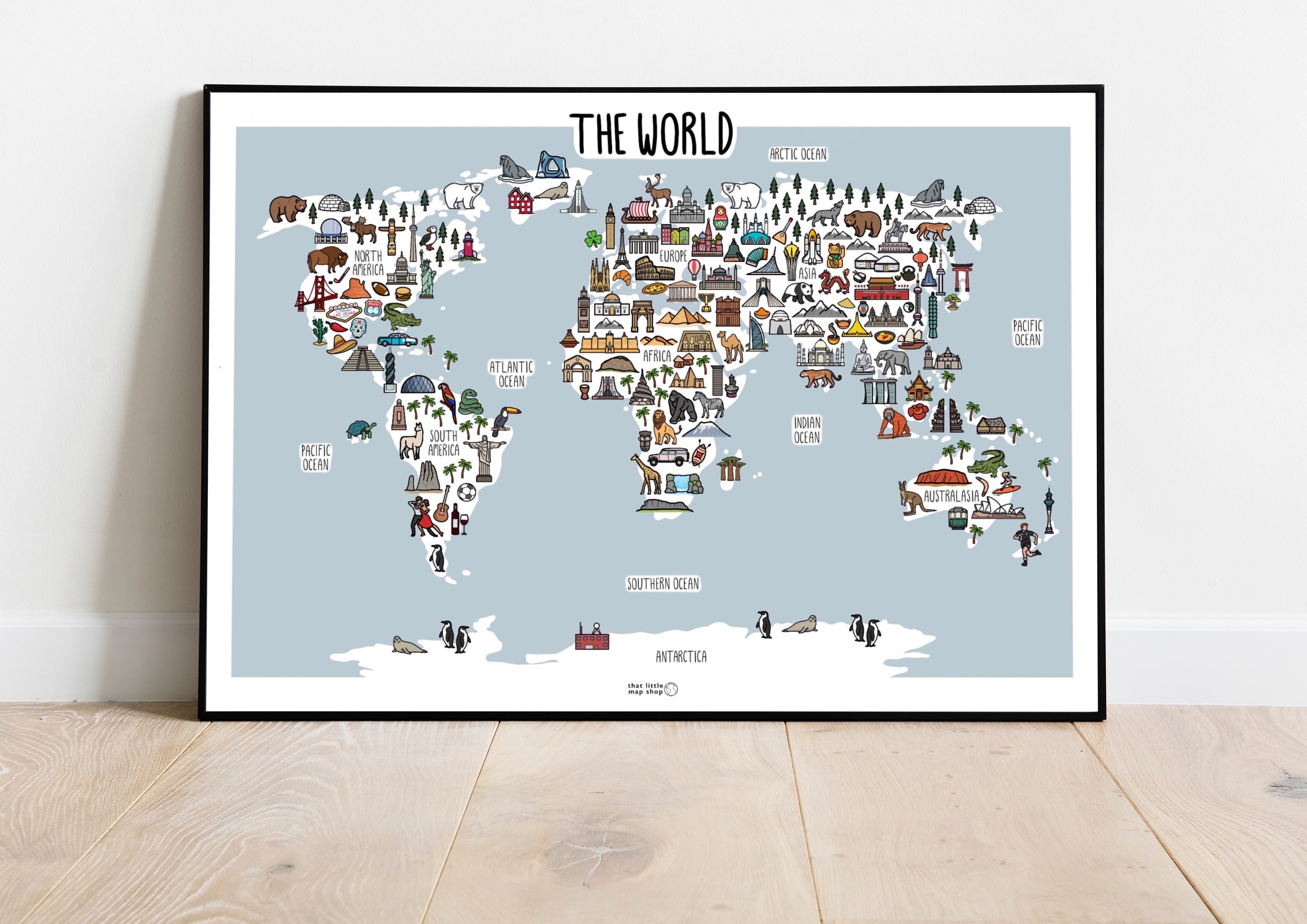 世界地図 - 世界地図のイラスト - 世界のイラスト地図 - 子供用