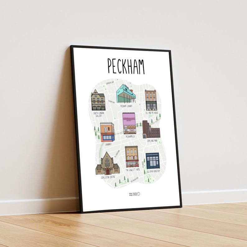Peckham Map Print: Illustrated London Art - Etsy