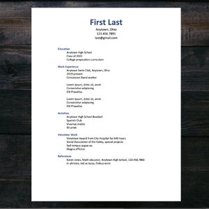 Young Person Seeking First Job resume template