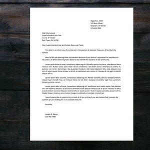 College Graduate cover letter template