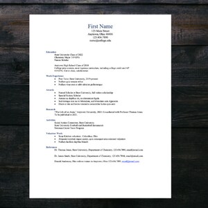 College Student resume template