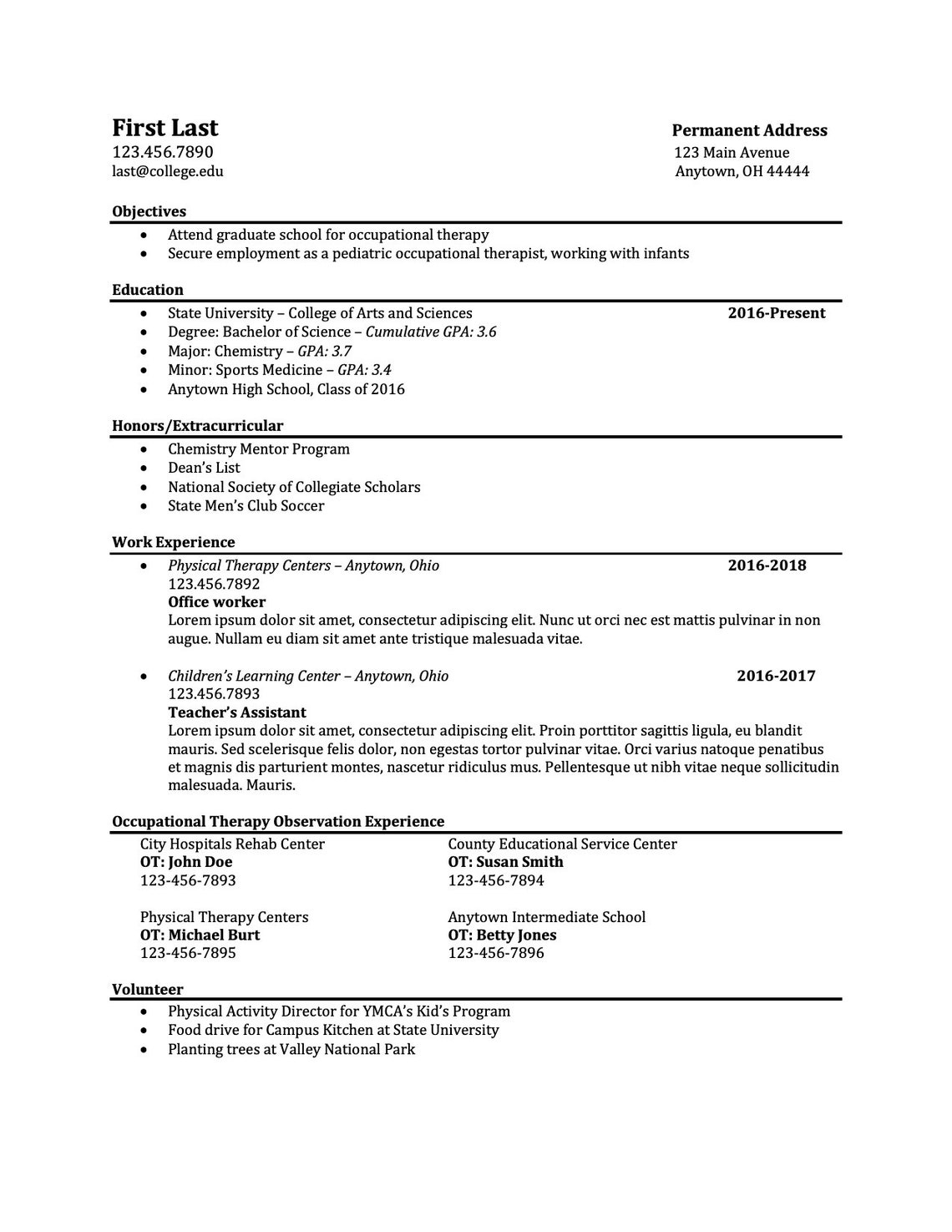 How to Create a College Admissions Resume