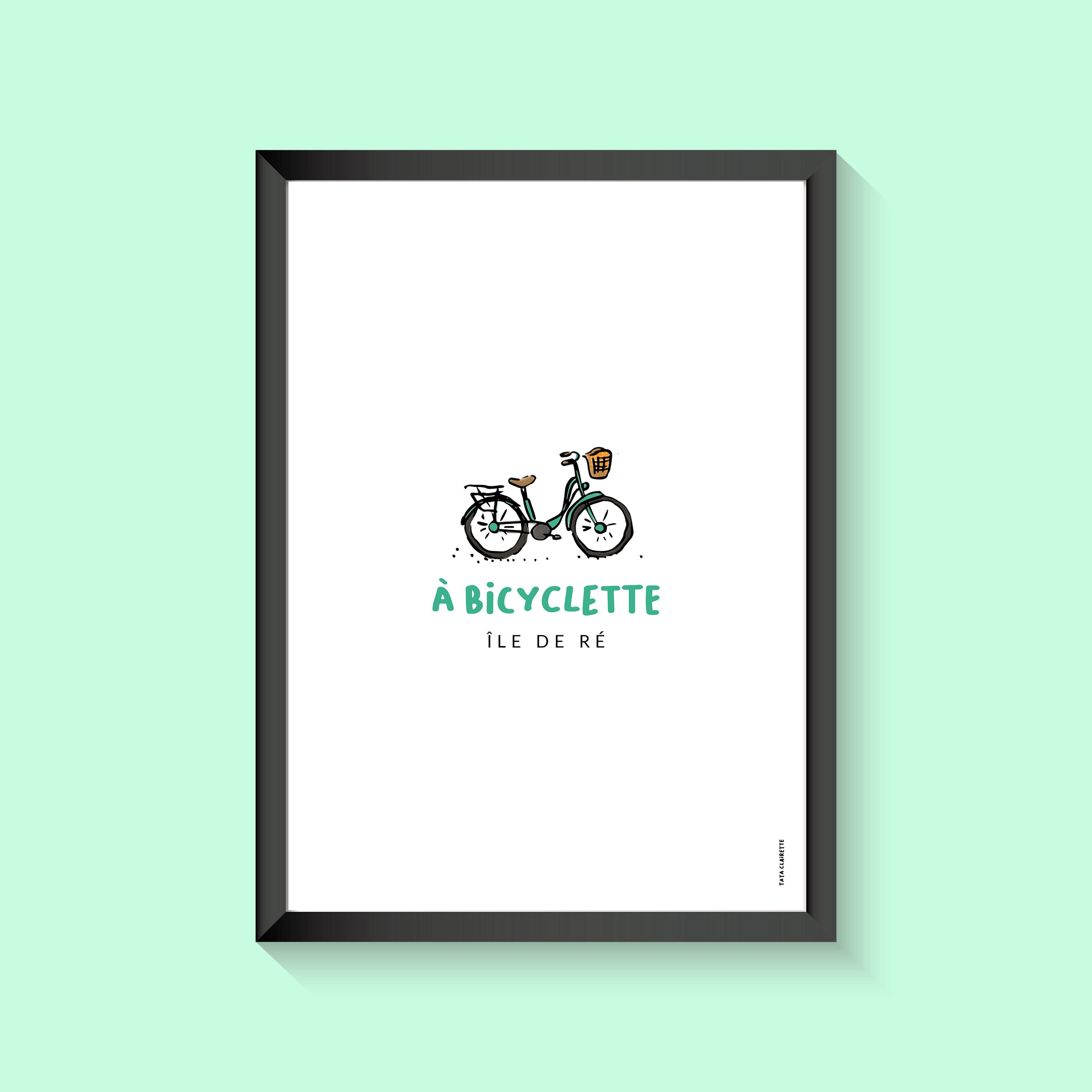 Affiche De Lîle De Ré Illustration Sur Papier Bicyclette Etsy France