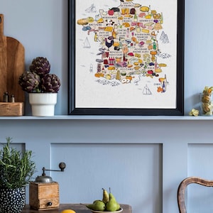 ON SE REGALE, gastronomic map of France, illustration on paper image 2