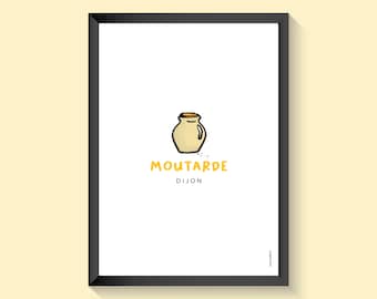 Dijon poster, illustration on paper, MUSTARD