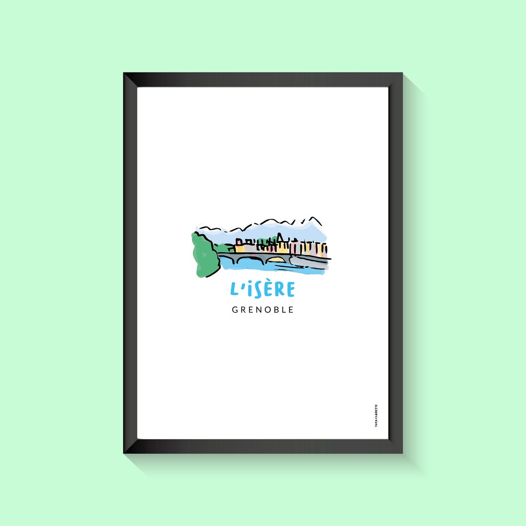 Plakat von Grenoble Illustration auf Papier Isère Etsy.de