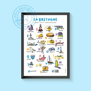 Poster of Brittany, alphabet book, illustration on paper