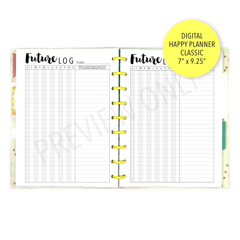 HP Classic Running Future Log Planner Inserts Printable Download Letter ...