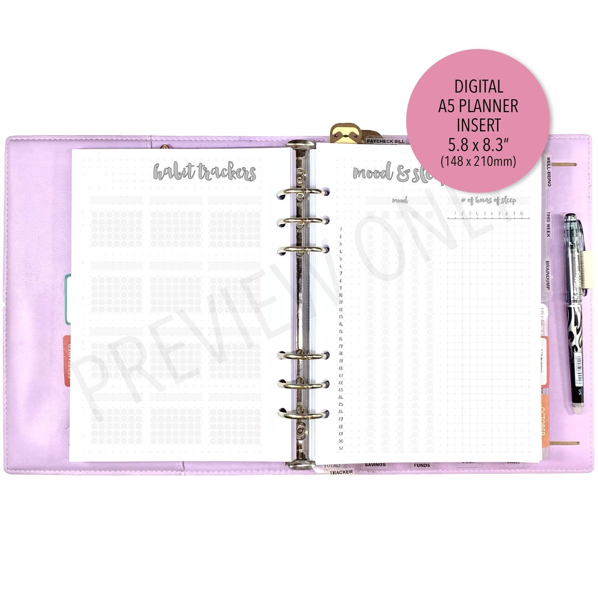 2021 Bullet Journal Kit Digital Download Mood & Habit Tracker Bundle ...