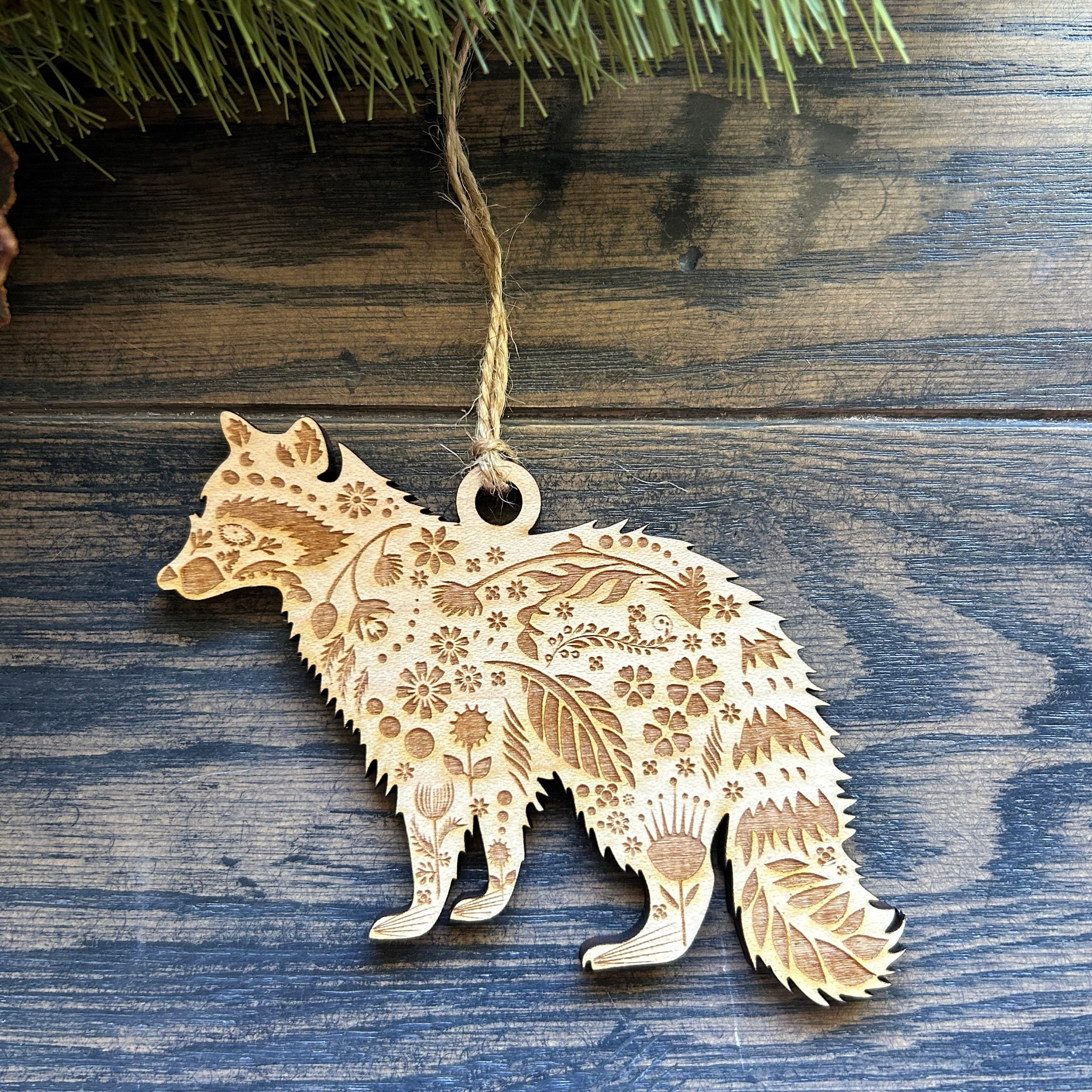 Scandinavian Folk Art Ornament Set- Opossum Raccoon and Skunk Set of ... - Scandinavian Pastoral Props Decor